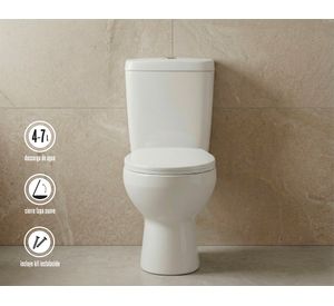 Sanitario 18 cm asiento cierre suave Aure blanco 2 piezas