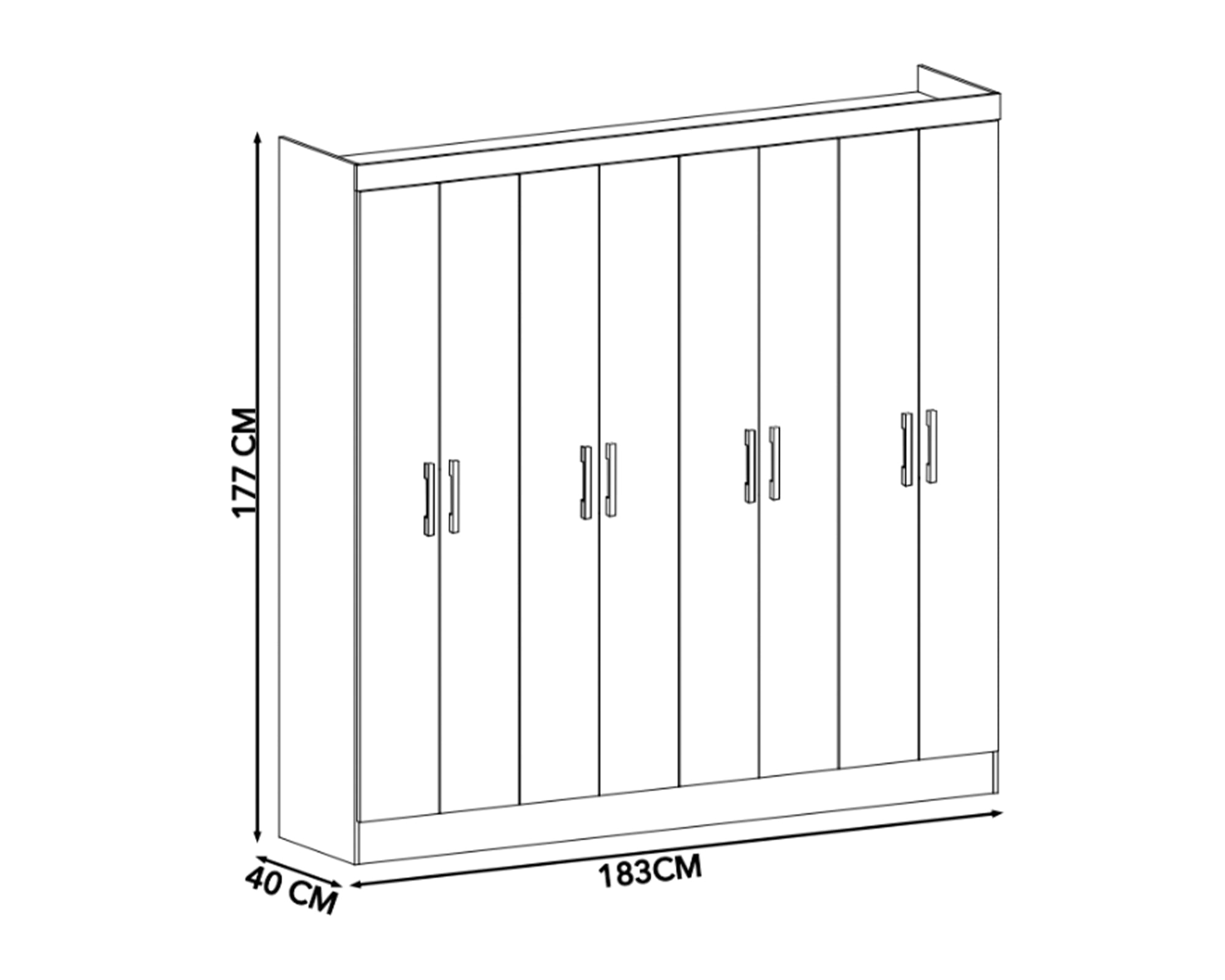 Clóset 8 puertas Aquiles 177x183x40 cm | Easy.cl
