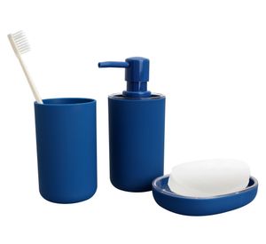 Set accesorios baño azul 3 piezas