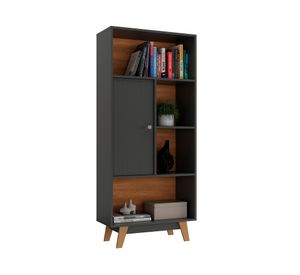 Librero HO-2997 negro 1 puerta 153x68x30 cm