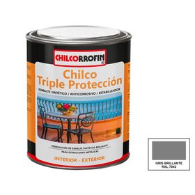Esmalte anticorrosivo Chilco Triple Protección 1/4 galón gris