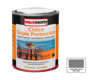 Esmalte anticorrosivo Chilco Triple Protección 1/4 galón gris