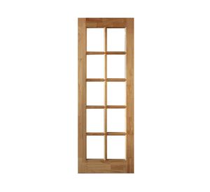 Puerta Pino Radiata Sevillana 60x200 cm 10 Vidrios Moldupanel