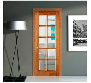 Puerta Pino Radiata Sevillana 60x200 cm 10 Vidrios Moldupanel
