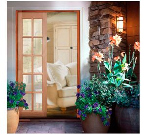 Mampara Pino Radiata Sevillana 55x200 cm 10 Vidrios Moldupanel