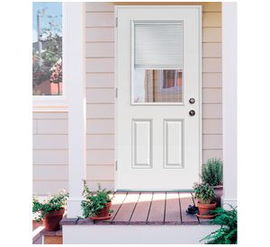 Puerta vidriada Medio Cuerpo con persiana madera 80x200 cm