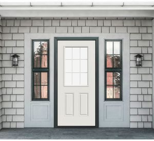 Puerta 75x200 cm Medio cuerpo 9 luces blanco