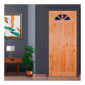 Puerta pino radiata Ibiza 4 paneles nudo 90x200 cm