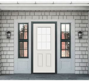 Puerta 85x200 cm Medio cuerpo 9 luces blanco