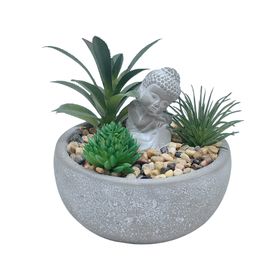 Suculenta con buda 15x12x12 cm