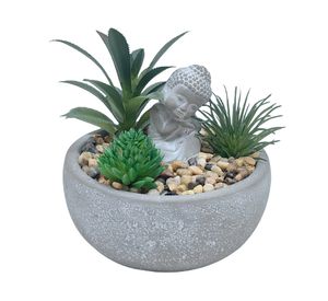 Suculenta con buda 15x12x12 cm