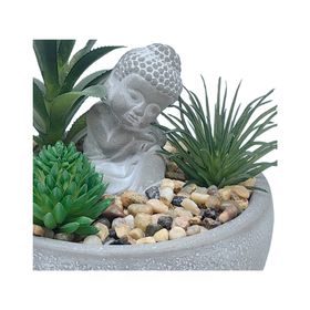 Suculenta con buda 15x12x12 cm