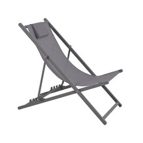 Reposera con almohada 4 posiciones gris