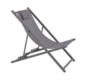 Reposera con almohada 4 posiciones gris