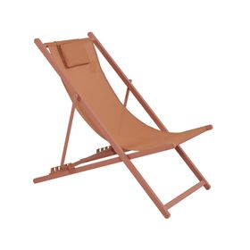 Reposera con almohada 4 posiciones terracota