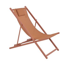 Reposera con almohada 4 posiciones terracota