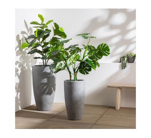 Macetero Lauca gris 60x34x34 cm