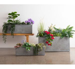 Macetero bajo Patagonia gris 75x24x25 cm