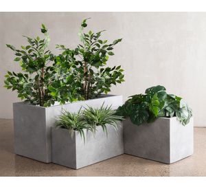 Macetero Patagonia medio gris 37x37.5x79 cm