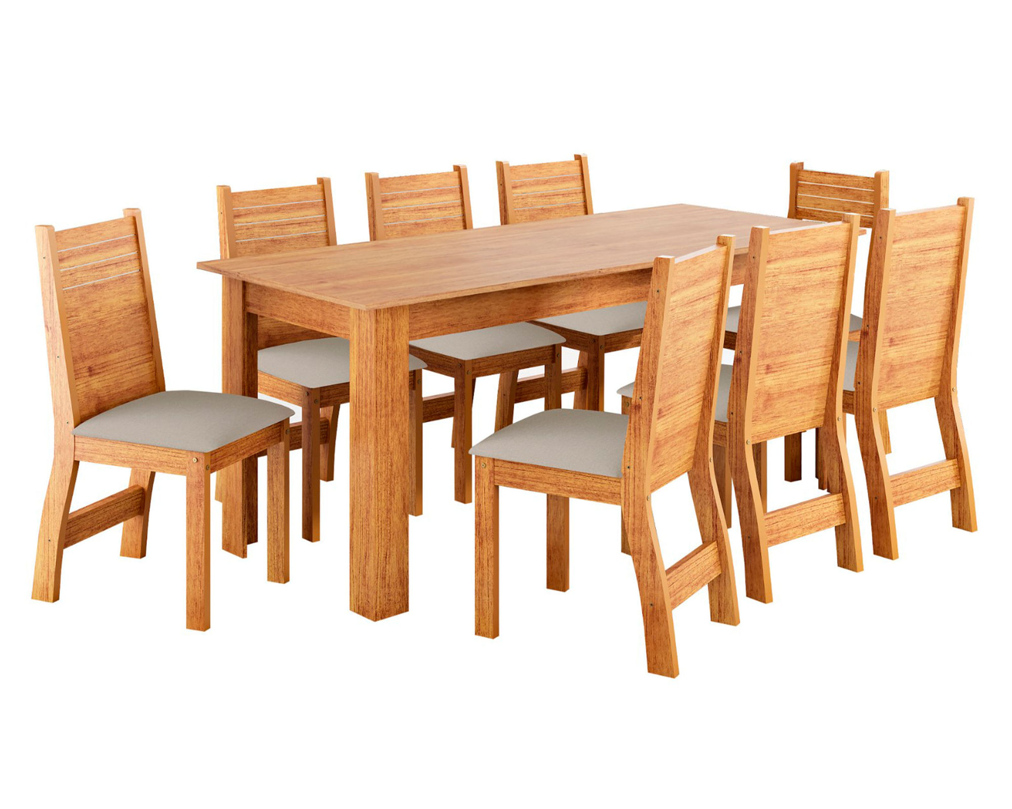 Altavisión Comedor 8 sillas Porto miel/beige 76x180x75 cm