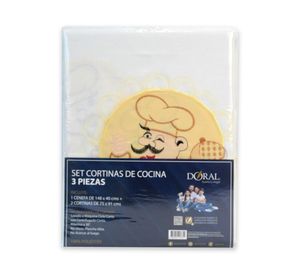 Juego cortina cocina Chef 3 piezas