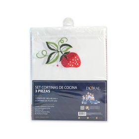 Juego cortina cocina Fresa 3 piezas