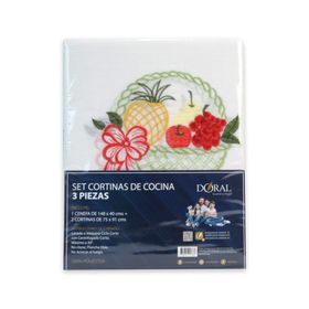 Juego cortina cocina Frutas 3 piezas