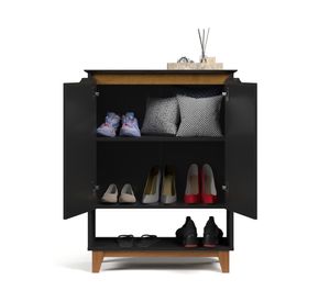 Zapatero Hall 2 puertas negro