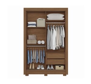 Clóset 2 puertas 2 cajones Lapa grafito/café 214x140x49 cm