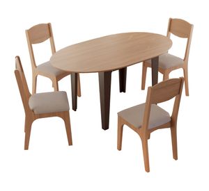 Comedor plegable TM70 4 sillas CA12 beige 122x90x77 cm