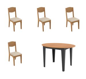 Comedor plegable TM70 4 sillas CA12 beige 122x90x77 cm