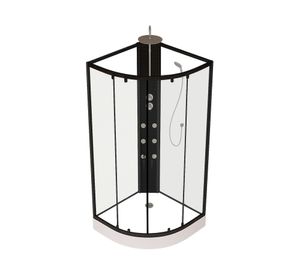 Cabina curva SHCA004N negro 220x90x90 cm