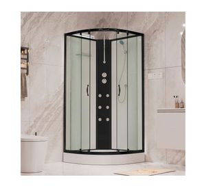 Cabina curva SHCA004N negro 220x90x90 cm