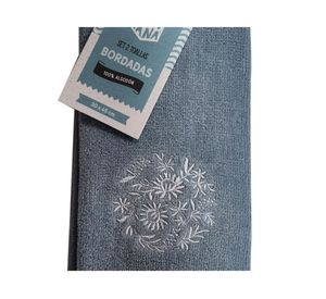 Toalla visita 30x45 cm Bordado floral 2 piezas