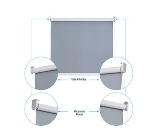 Cortina roller black out 180x250 cm gris