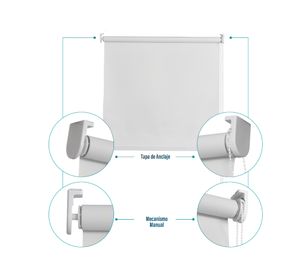 Cortina roller black out 200x250 cm blanco