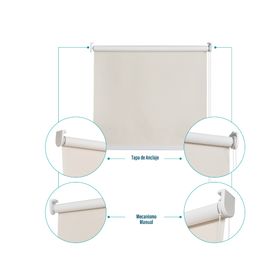 Cortina roller black out 180x165 cm beige