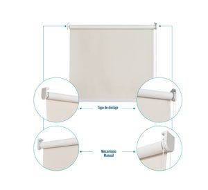 Cortina roller black out 180x165 cm beige