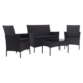 Set living negro 4 personas