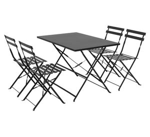 Set comedor exterior Melody negro 4 personas