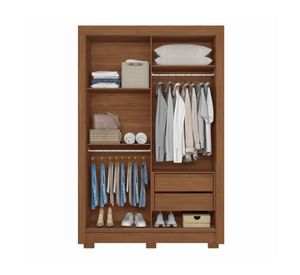 Clóset 2 puertas 2 cajones Lapa grafito/café 214x140x49 cm