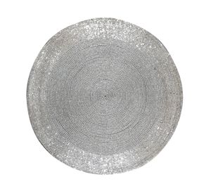 Individual Mostacillas plateado 30 cm