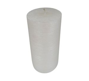 Vela Pilar acabado metálico blanco 15x7 cm