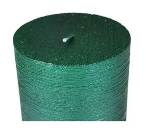 Vela Pilar acabado metálico verde 7.5x7 cm