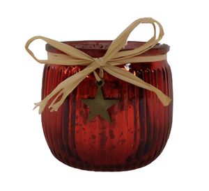 Portavela Rafia rojo 6.5 cm