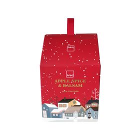 Vela con caja rojo/blanco