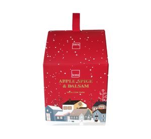 Vela con caja rojo/blanco