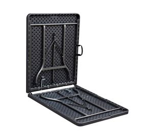 Mesa plegable rectangular ratán café 180 cm