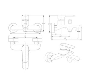 Grifería tina/ducha Urban gun grey