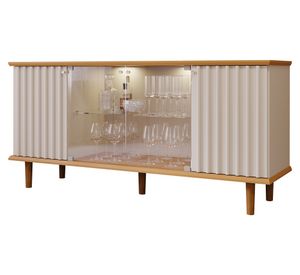 Buffet Janice Led off white  3 repisas 78x45.3x165 cm